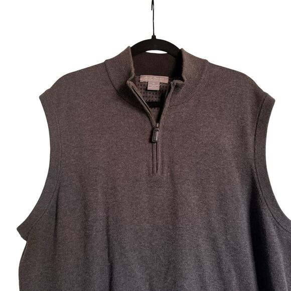 Daniel Cremieux Sz XL 1/4 Zip Sweater Vest Preppy Golf Dark Academia - Picture 2 of 10